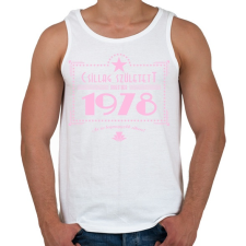 PRINTFASHION csillag-1978-pink - Férfi atléta - Fehér atléta, trikó