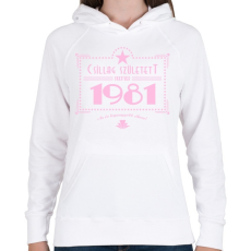 PRINTFASHION csillag-1981-pink - Női kapucnis pulóver - Fehér