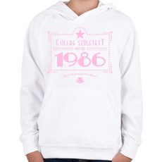 PRINTFASHION csillag-1986-pink - Gyerek kapucnis pulóver - Fehér