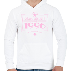 PRINTFASHION csillag-1996-pink - Férfi kapucnis pulóver - Fehér