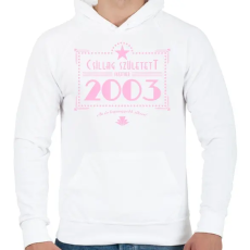 PRINTFASHION csillag-2003-pink - Férfi kapucnis pulóver - Fehér