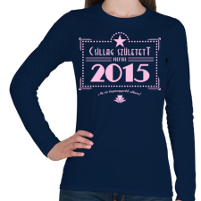 PRINTFASHION csillag-2015-pink - Női hosszú ujjú póló - Sötétkék női póló