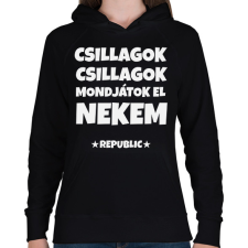 PRINTFASHION CSILLAGOK CSILLAGOK - Női kapucnis pulóver - Fekete női pulóver, kardigán