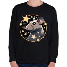 PRINTFASHION Csillagos patkány - Gyerek pulóver - Fekete gyerek pulóver, kardigán