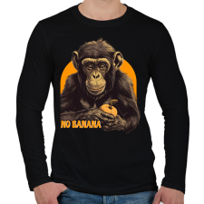 PRINTFASHION Csimpánz és az alma - Férfi hosszú ujjú póló - Fekete férfi pulóver, kardigán
