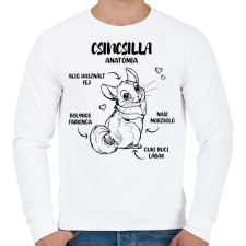 PRINTFASHION Csincsilla anatómia - Férfi pulóver - Fehér férfi pulóver, kardigán