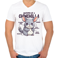 PRINTFASHION Csincsilla anatómia - Férfi V-nyakú póló - Fehér férfi póló