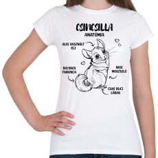 PRINTFASHION Csincsilla anatómia - Női póló - Fehér