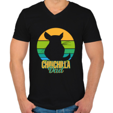 PRINTFASHION Csincsilla apa - Férfi V-nyakú póló - Fekete férfi póló