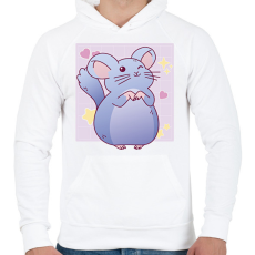 PRINTFASHION Csincsilla - Férfi kapucnis pulóver - Fehér