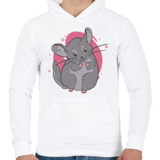 PRINTFASHION Csincsilla - Férfi kapucnis pulóver - Fehér