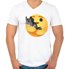 PRINTFASHION Csincsilla - Férfi V-nyakú póló - Fehér férfi póló