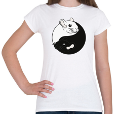 PRINTFASHION Csincsilla Jin-Jang - Női póló - Fehér női póló