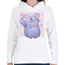 PRINTFASHION Csincsilla - Női kapucnis pulóver - Fehér női pulóver, kardigán