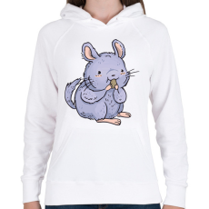 PRINTFASHION Csincsilla - Női kapucnis pulóver - Fehér