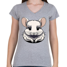 PRINTFASHION Csincsilla - Női V-nyakú póló - Sport szürke