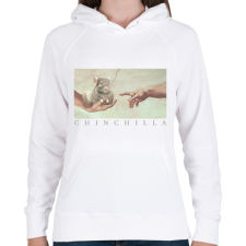 PRINTFASHION Csincsilla teremtése - Női kapucnis pulóver - Fehér női pulóver, kardigán