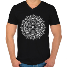 PRINTFASHION Csipkés mandala - Férfi V-nyakú póló - Fekete