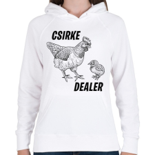 PRINTFASHION Csirke dealer - Női kapucnis pulóver - Fehér női pulóver, kardigán