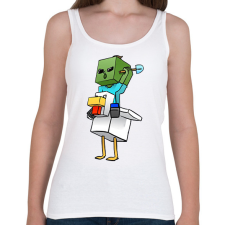 PRINTFASHION Csirke zombi minecraft - Női atléta - Fehér női trikó