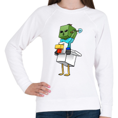 PRINTFASHION Csirke zombi minecraft - Női pulóver - Fehér