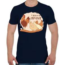 PRINTFASHION Csirkék - Férfi póló - Sötétkék