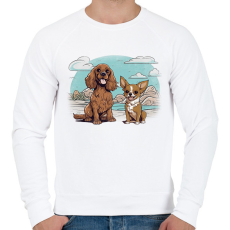 PRINTFASHION Csivava és spániel - Férfi pulóver - Fehér