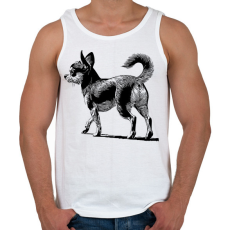 PRINTFASHION Csivava / Kutyás / Kutya rajz - Férfi atléta - Fehér