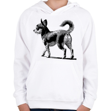 PRINTFASHION Csivava / Kutyás / Kutya rajz - Gyerek kapucnis pulóver - Fehér gyerek pulóver, kardigán