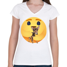 PRINTFASHION Csivava - Női V-nyakú póló - Fehér