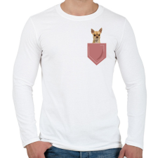 PRINTFASHION Csivava zsebben - Férfi hosszú ujjú póló - Fehér férfi póló