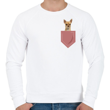 PRINTFASHION Csivava zsebben - Férfi pulóver - Fehér férfi pulóver, kardigán