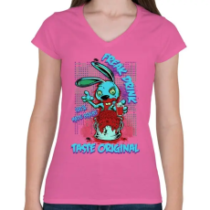 PRINTFASHION Csodabogár ital - Női V-nyakú póló - Rózsaszín