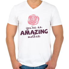 PRINTFASHION Csodálatos Anya - Férfi V-nyakú póló - Fehér