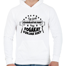 PRINTFASHION Csodálatos nap - Fogorvos - Férfi kapucnis pulóver - Fehér férfi pulóver, kardigán