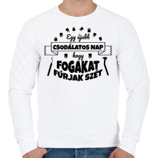 PRINTFASHION Csodálatos nap - Fogorvos - Férfi pulóver - Fehér férfi pulóver, kardigán