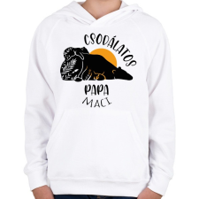 PRINTFASHION Csodálatos papa maci - Gyerek kapucnis pulóver - Fehér gyerek pulóver, kardigán