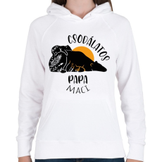 PRINTFASHION Csodálatos papa maci - Női kapucnis pulóver - Fehér