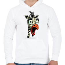 PRINTFASHION Csodálkozó zebra - Férfi kapucnis pulóver - Fehér férfi pulóver, kardigán
