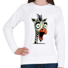 PRINTFASHION Csodálkozó zebra - Női pulóver - Fehér női pulóver, kardigán