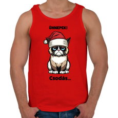 PRINTFASHION Csodás grumpy cat - Férfi atléta - Piros