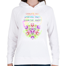 PRINTFASHION Csodás vagy - Női kapucnis pulóver - Fehér