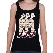 PRINTFASHION csoki és cipők - Női atléta - Fekete női trikó