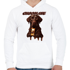 PRINTFASHION Csoki labrador - Férfi kapucnis pulóver - Fehér férfi pulóver, kardigán