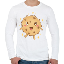 PRINTFASHION Csokis keksz - Férfi hosszú ujjú póló - Fehér férfi póló