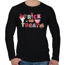 PRINTFASHION Csokit vagy csalunk - Férfi hosszú ujjú póló - Fekete férfi póló