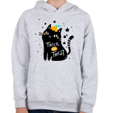 PRINTFASHION Csokit vagy csalunk - Gyerek kapucnis pulóver - Sport szürke