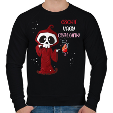 PRINTFASHION Csokit vagy csalunk halloween csontváz - Férfi pulóver - Fekete