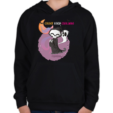 PRINTFASHION Csokit vagy csalunk halloween csontváz - Gyerek kapucnis pulóver - Fekete gyerek pulóver, kardigán