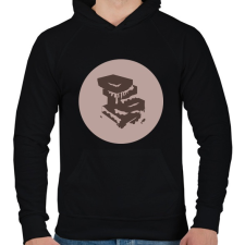 PRINTFASHION csokoládé - Férfi kapucnis pulóver - Fekete férfi pulóver, kardigán